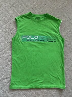 Polo by Ralph Lauren Kids/Boys Neon Green Logo Sleeveless Tee/ M